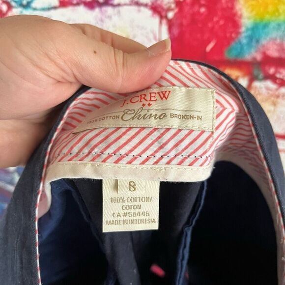 J. Crew Factory 5" Chino Broken In Shorts Womens Size 8 Navy Blue Style 21760 - Picture 6 of 6